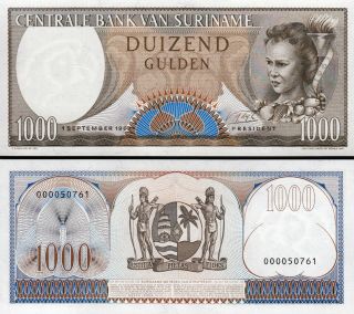 Suriname 1000 Gulden 1963 Unc P - 124