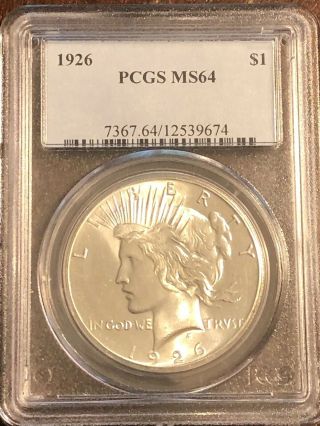 1926 Peace Silver Dollar Pcgs Ms64 Coin