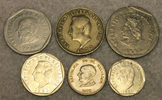 Set Of 6 Different Coins From El Salvador
