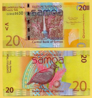 Samoa 20 Tala P - 40cr 2017 Replacement Zz Unc Banknote