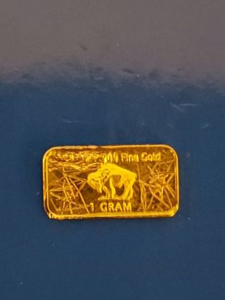 1 Gram Fine Gold.  999 Buffalo Bar