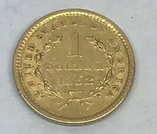1852 Liberty Head Gold Dollar $1 Type United States Gold Coinage Philadelphia 2