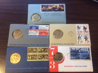 Set Of First Day Cover 1972 - 1976 (all 5) Coins,  Envelopes