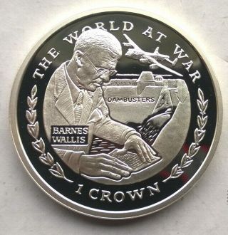 Gibraltar 1999 Barnes Wallis Crown Silver Coin,  Proof