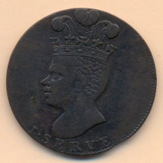 Barbados 1 Penny Token 1788 Pineapple Copper