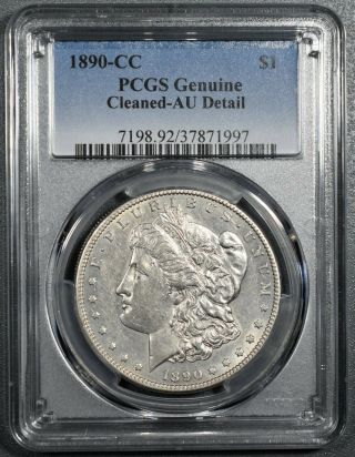 1890 - Cc Morgan Silver Dollar,  Pcgs Certified Cleaned - Au Details,  Lk40