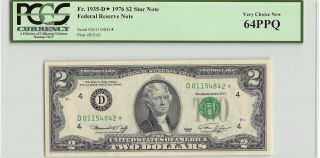 United States 1976 Fr.  1935 - D Pcgs Very Choice Unc 64 Ppq 2 Dollars Frn Star