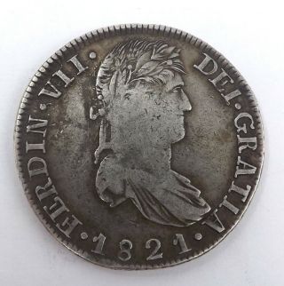 1821 Mexico Zacatecas Ferdinand Vii 8 Reales 8r Silver Coin You Grade It L40