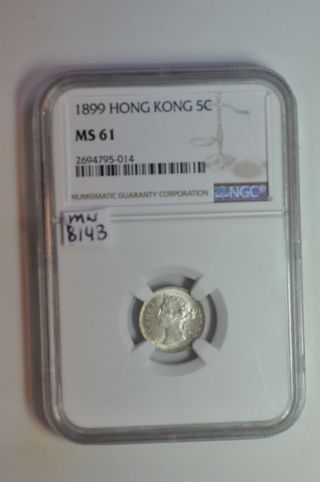 Mw8143 Hong Kong; 5 Cents 1899 Victoria Ngc Ms61
