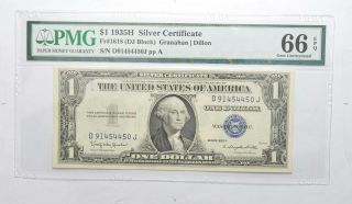 $1 1935 - H Silver Certificate Pmg 66 Epq Gem,  Fr 1618 (dj Block) 071