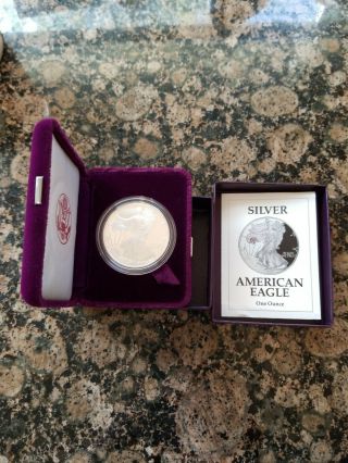 1992 S Silver Proof American Eagle Dollar Us $1 Ase Coin