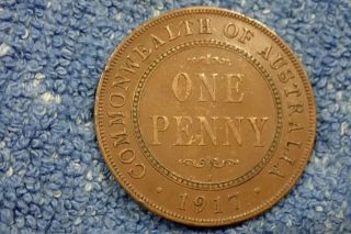Australia: Scarce Large Penny 1917 - I Very Fine King George V
