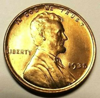 1935 - P Lincoln Wheat 1c Choice Bu/rd " Luster " From Unc Roll.  S&h