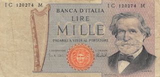 Italy 1000 Lire 5.  8.  1975 Series Ic - M Circulated Banknote Lb0617w