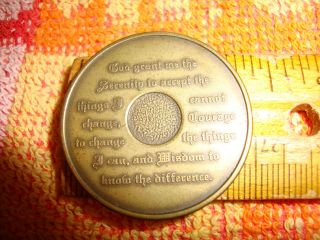 Vintage ALCOHOLICS ANONYMOUS BRONZE To Thine Own Self Be True COIN Twenty Years 4