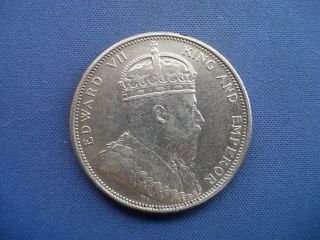 1904 Straits Settlement - 1 Dollar - Edward VII -.  900 Silver Coin - B1286 2