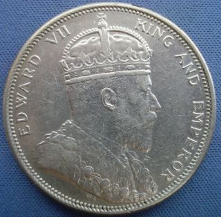 1904 Straits Settlement - 1 Dollar - Edward VII -.  900 Silver Coin - B1286 3
