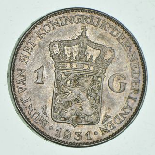 SILVER - WORLD Coin - 1931 Netherlands 1 Gulden - World Silver Coin - 10.  4g 715 2