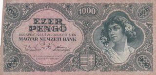 1945 Hungary 1,  000 Pengo Note,  Pick 118a