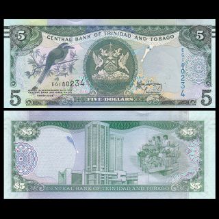 Trinidad And Tobago 5 Dollar Banknote,  2006 (2015),  P -,  Sign,  Unc