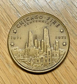 1971 Chicago Fire Centennial Commemorative Medallion Chicago Historical Society