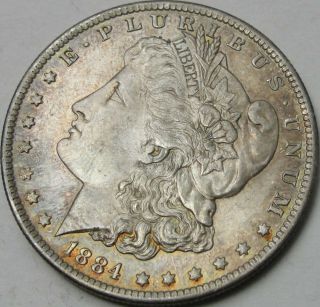 1884 - O $1 Morgan Silver Dollar,  Toned,  BU,  UNC,  90 Silver,  2634 7