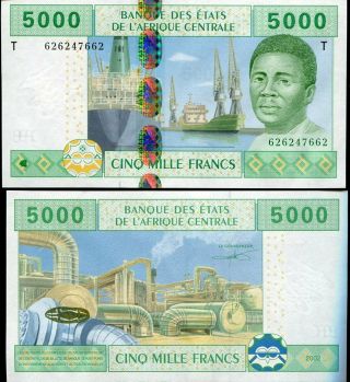 Central African State Congo 5000 Francs 2002 P 109tb Unc