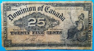 1900 25c Dominion Of Canada Twenty Five Cents Note | T.  C.  Boville