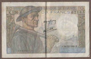 1946 France 10 Franc Note