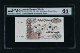 1992 Algeria Banque D Algerie 200 Dinars Pick 138 Pmg 65 Epq Gem Unc