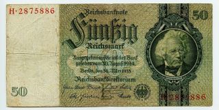 Germany 1933 Fifty 50 Reichsmark P 182a