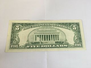1963 $5 STAR NOTE UNITED STATES NOTE RED SEAL UNCIRCULATED SER 03063241A 2