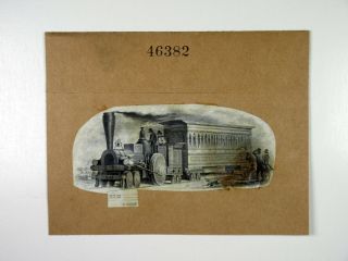 Abn Proof Vignette Locomotive Ca.  1830 - 40 Tc&c Printed India Paper On Card Unc.
