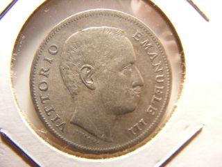 Italy 1907 - R Silver 1 Lira,  Km 32,  Vf