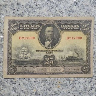 Latvian 1928 25 Lati Bill/banknote Latvia,  Vf