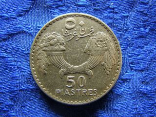 LEBANON 50 PIASTRES 1936,  KM8 2