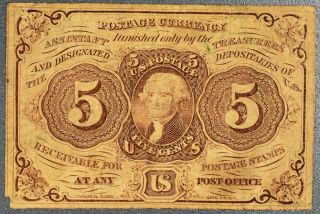 1862 5c Us Fractional Currency T Jefferson 1st Issue Fr 1228 - 31 Gr: Vf A1317