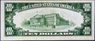 1928 - B $10 DOLLAR FEDERAL RESERVE NOTE FRN Minneapolis Fr 2002 - I Gr: AU A1285 2
