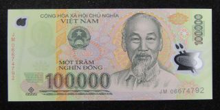 Vietnam Polymer Plastic Banknote 100000 Dong 2006 Unc