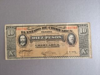10 Peso Mexico Chihuahua 1915 Madero Revolucion Mex 1447764