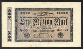 Germany - Old 1 Million Mark Note - 1923 - P93 - Xf/au