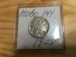 (hobo 144) 1928 Hobo Nickel Indian Chief $6.  95