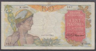 French Indochina 100 Piastres Banknote P - 82b Nd 1949
