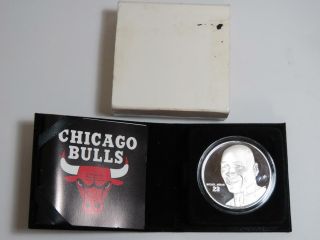 1997 Michael Jordan Chicago Bulls 1.  5 Oz 999 Silver Round - Highland