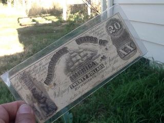 1861 (t - 18) $20 Dollar Confederate Currency - September 2nd,  1861 Issue.  Bold Note