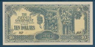 Japan Pacific War Mpc 10 Dollars Malaya,  1942,  Unc -
