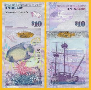 Bermuda 10 Dollars P - 59 2009 Unc Banknote