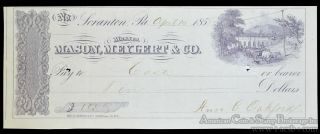 Obsolete Bank Check 1858 Messrs Mason Meylert & Co.  Scranton Pennsylvania Pa.