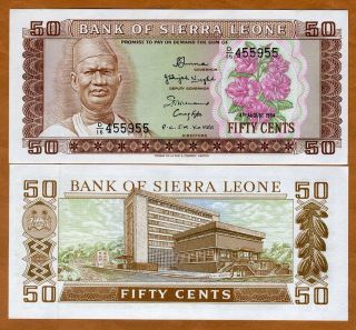 Sierra Leone,  50 Cents,  1984,  P - 4,  Tdlr,  Unc