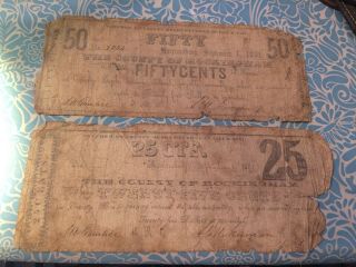 1861 County Of Rockingham,  Virginia 25 / 50 Cent Obsolete Note Harrisonburg